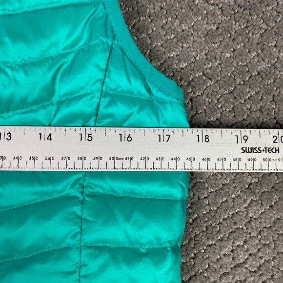 Eddie Bauer EB700 Travex Down Vest Women's XS Packable Aqua Teal Green Full Zip - Picture 13 of 15